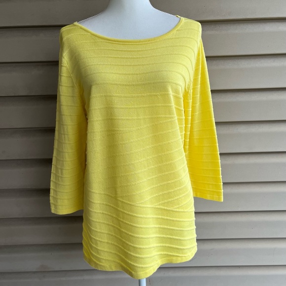 •Dana Buchman• Lightweight Textured Tunic Length Sweater - Size Large - Picture 1 of 6